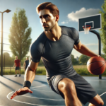 DALL·E 2024-09-03 10.51.29 - A realistic image of a man playing sports outdoors, with a focus on dynamic movement and athleticism. The man is engaged in a high-energy game, possib